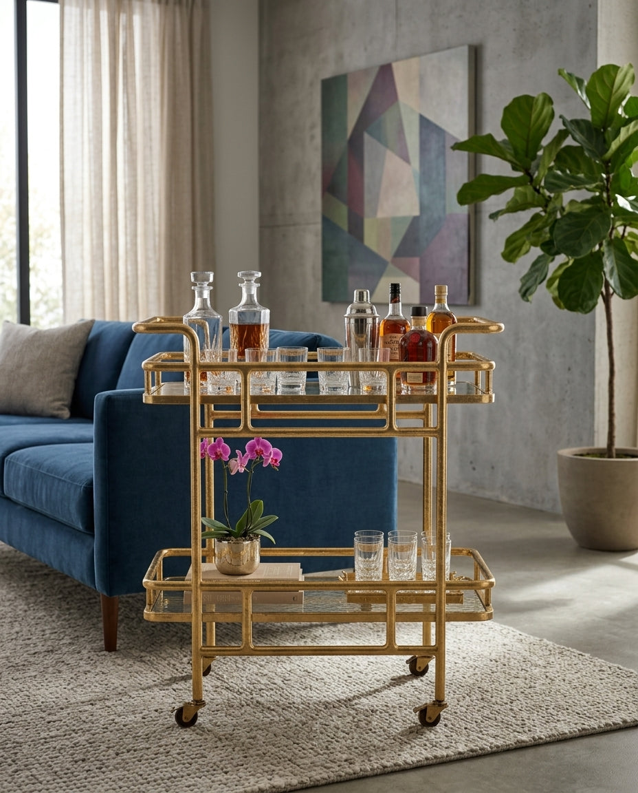 Aurelia Gold Bar Cart — Luxe Entertaining Trolley